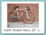 HaMi Modell Mario 20" 1973
Das wohl kleinste Rennrad der Welt, aber auf jeden Fall das Kleinste, das jemals die HaMi Produktion verlassen hat.
Eigentümer: Johannes Mittendorf, Uetersen