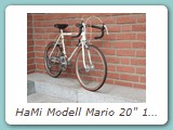 HaMi Modell Mario 20" 1973
Das wohl kleinste Rennrad der Welt, aber auf jeden Fall das Kleinste, das jemals die HaMi Produktion verlassen hat.
Eigentümer: Johannes Mittendorf, Uetersen
