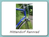 Mittendorf Rennrad
nach dem Erwerb des Rahmen aufgebaut mit Shimano 600 new EX 6-fach SIS
Eigentümer: Johannes Mittendorf, Uetersen