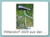 Mittendorf 3029 aus den 1980er Jahren
nach dem Erwerb des Rahmen wurde das Rad komplett mit Campagnolo Super Record zeitgerecht aufgebaut.
Eigentümer: Johannes Mittendorf, Uetersen 